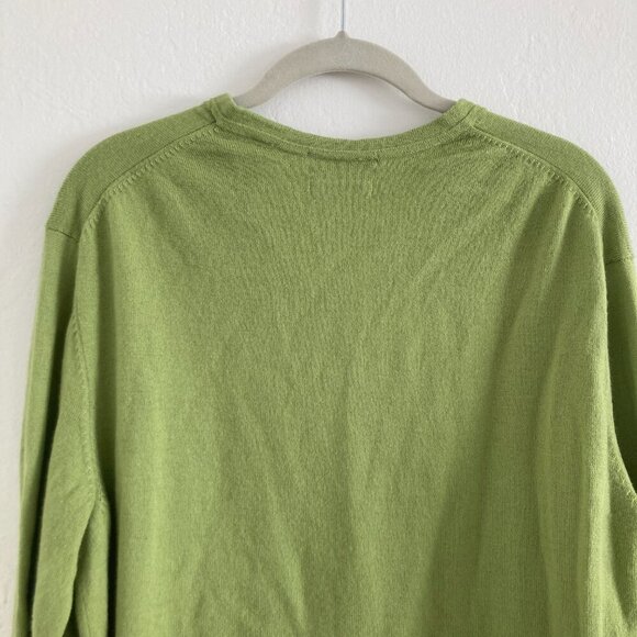 Calvin Klein Merino Wool Blend Knit Sweater V Neck Green Long Sleeve Spring XL - Picture 9 of 12